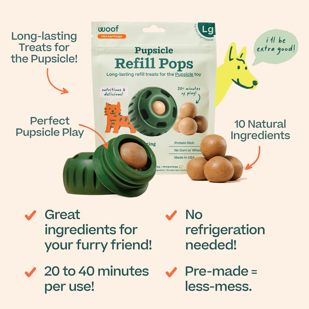 WOOF Pupsicle durabilidad prolongada: mantiene a tu perro ocupado durante más tiempo.