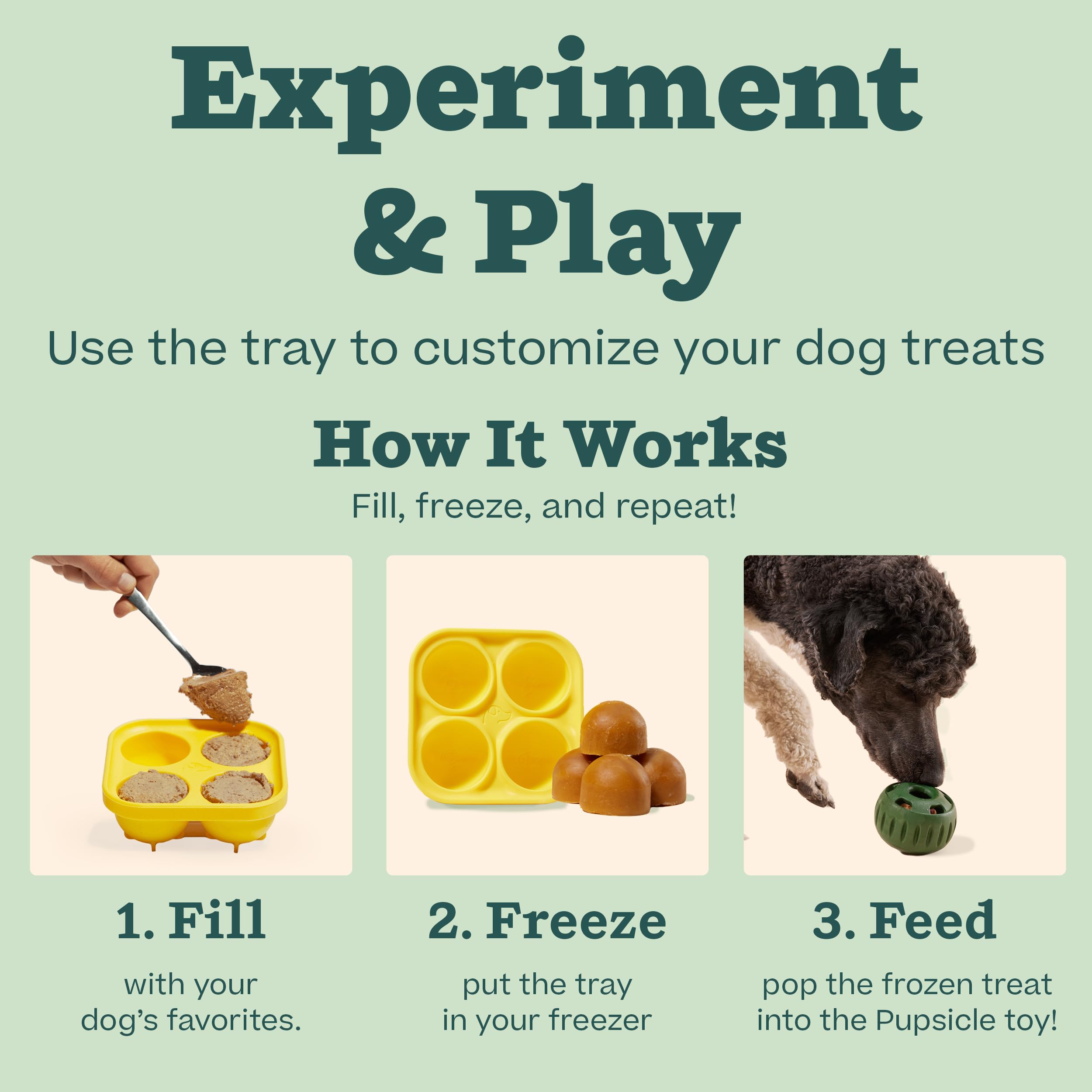 Conjunto Pupsicle y bandeja ofrece minutos de juego nutritivo