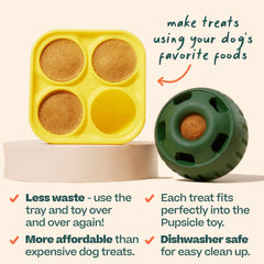 Molde Pupsicle Woof, lavable en lavavajillas para limpieza rápida.
