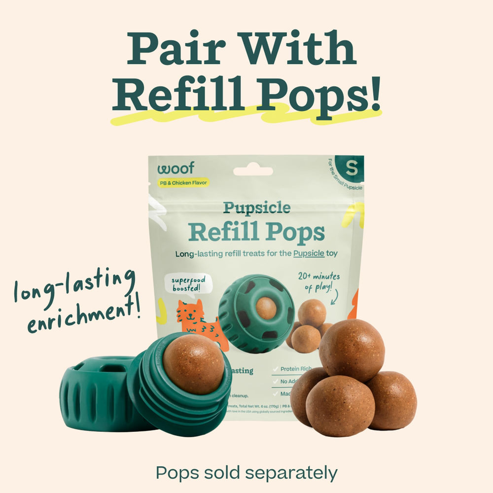 WOOF Pupsicle, material de goma natural, seguro y duradero.