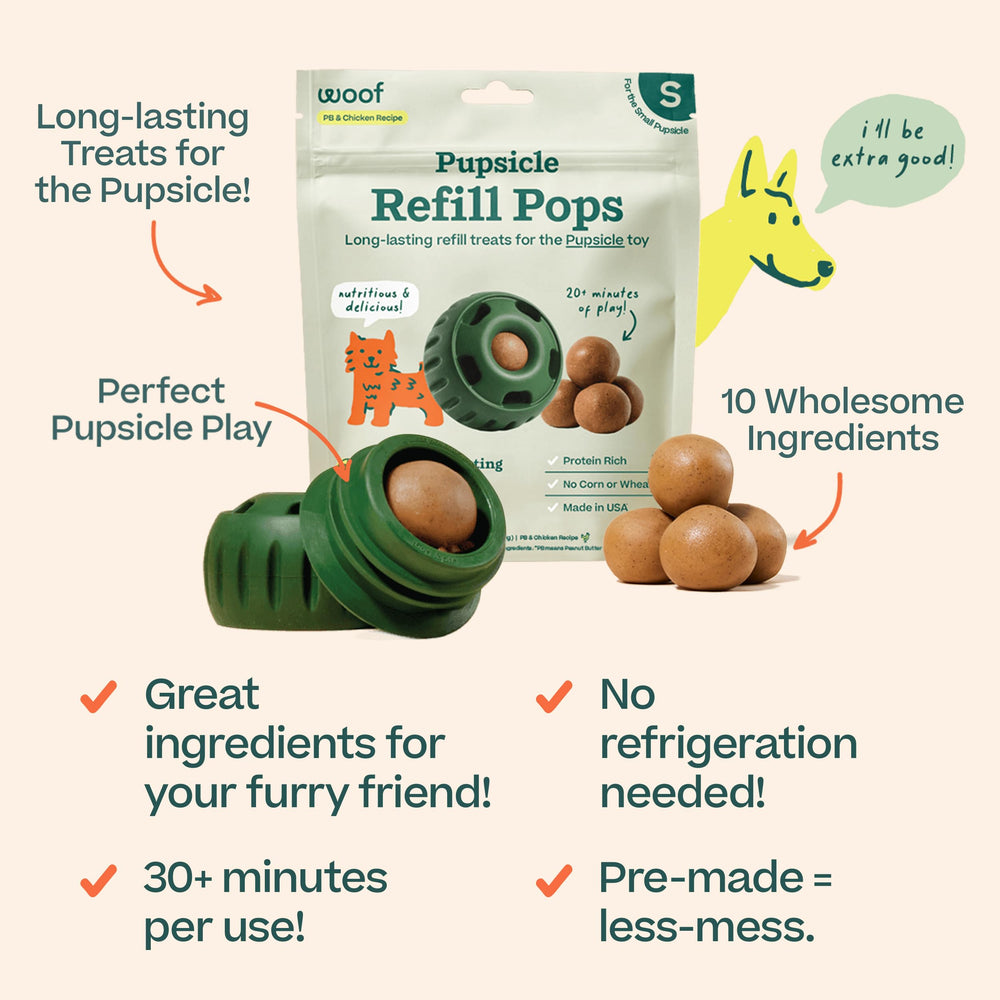 WOOF Pupsicle Refill Pops snacks listos para llevar sin necesidad de refrigeración
