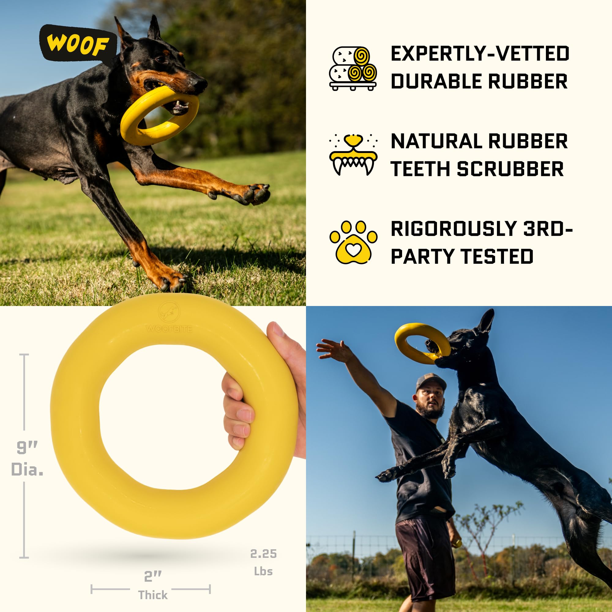 WoofBite Anillo Gigante XL seguro y sin toxinas para perros
