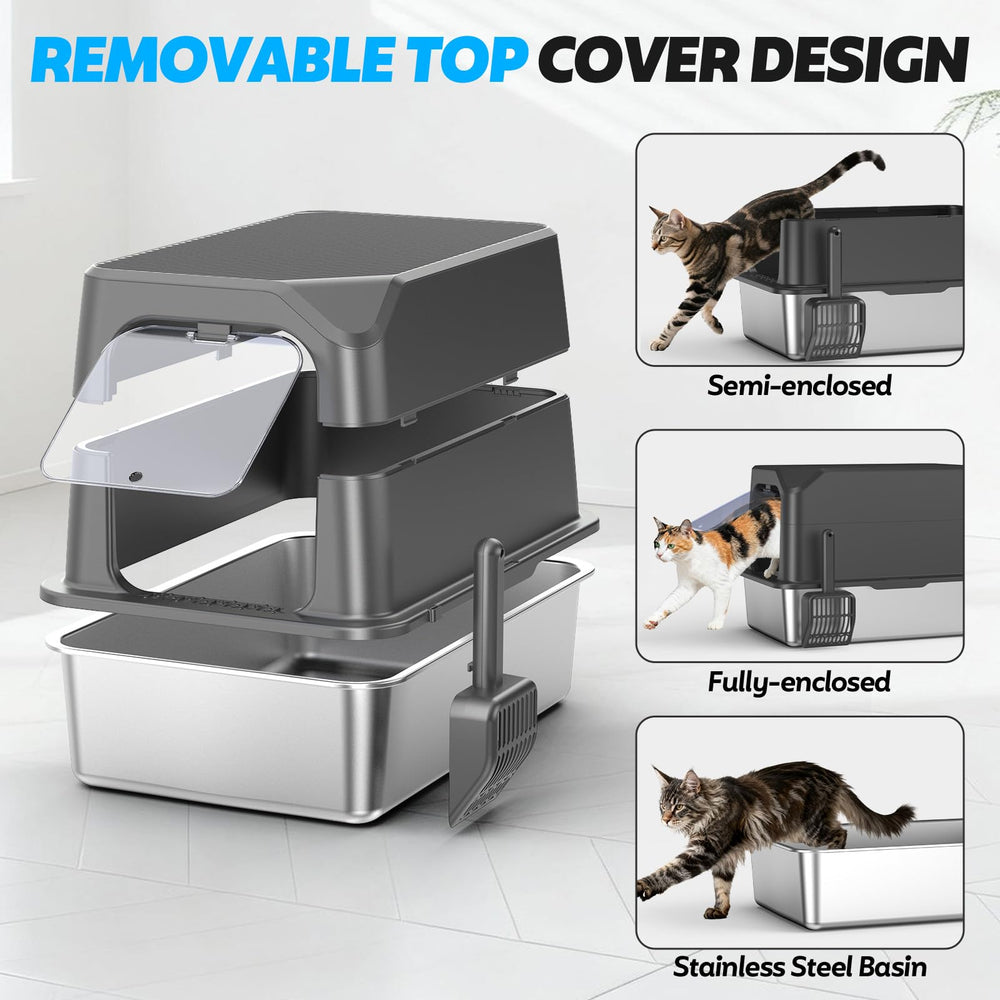 WoofiGo caja XL para hogares con varias mascotas, espacio amplio para cada gato.
