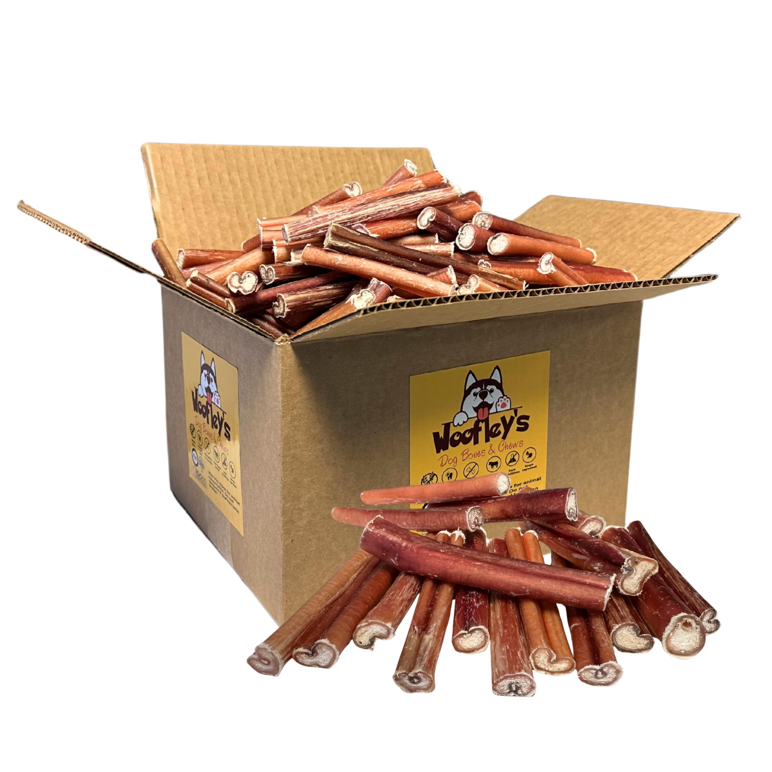 Woofley's Bully Sticks largos de 4-5 pulgadas para masticación prolongada