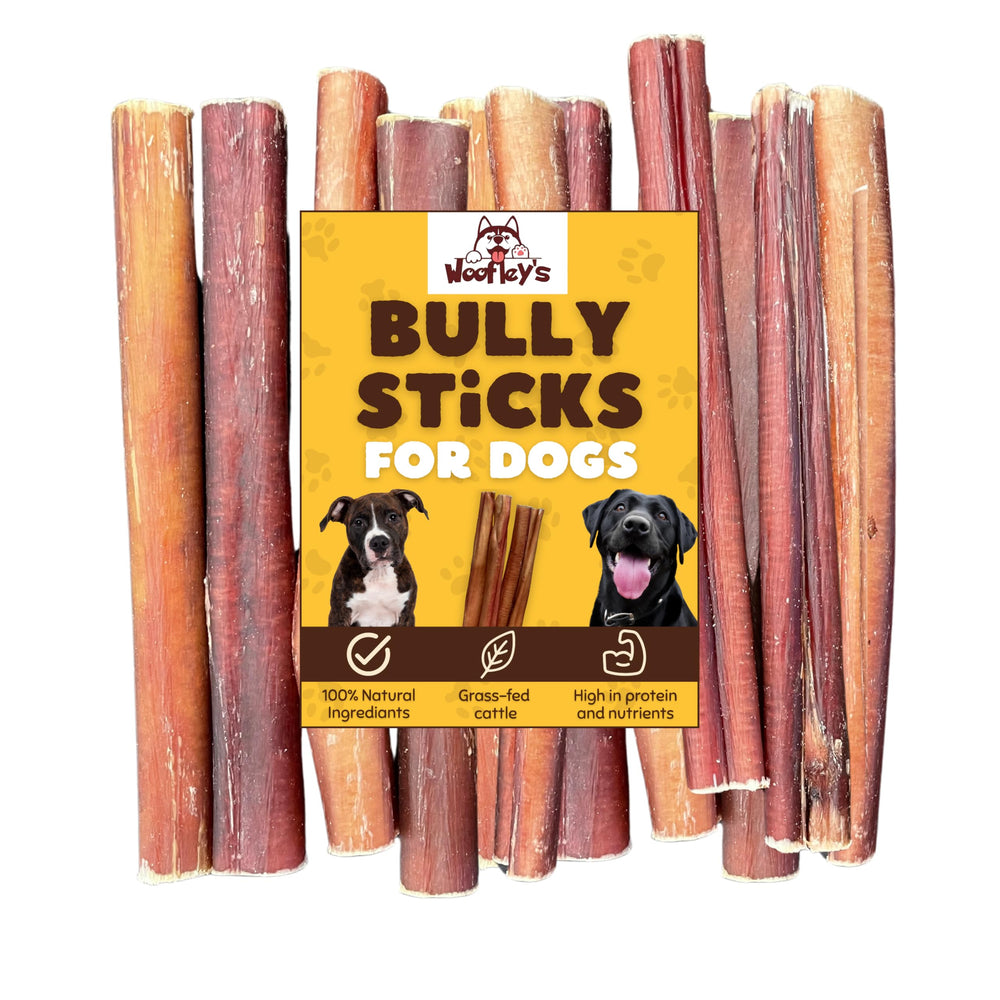 Woofley's cueros de búfalo 6 pulgadas, masticables para perros, entretenimiento y estimulación.