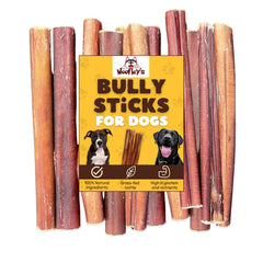 Woofley's cueros de búfalo 6 pulgadas, masticables para perros, entretenimiento y estimulación.
