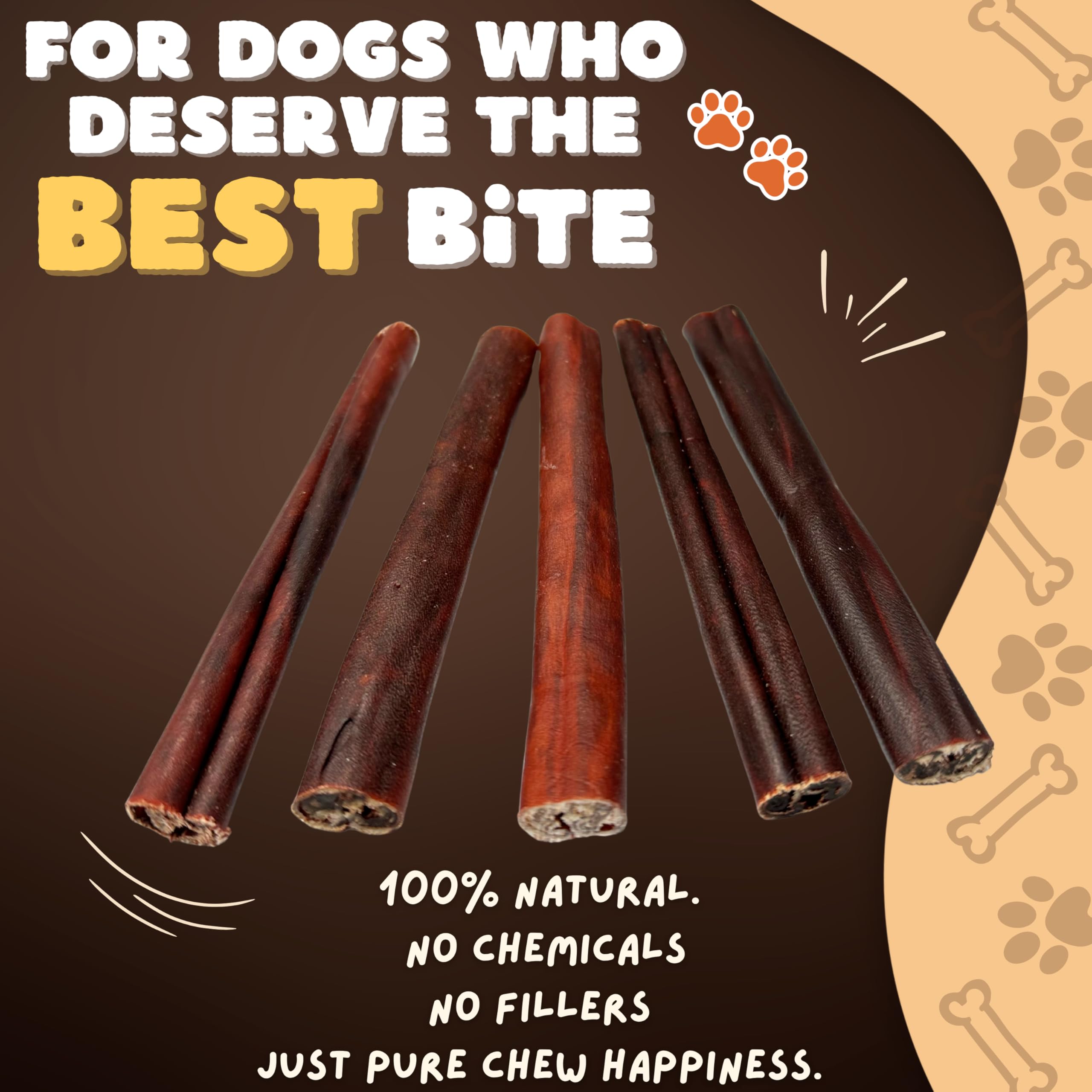 Woofley's palitos sin cuero para perros, alternativa segura a huesos duros durante mordidas.