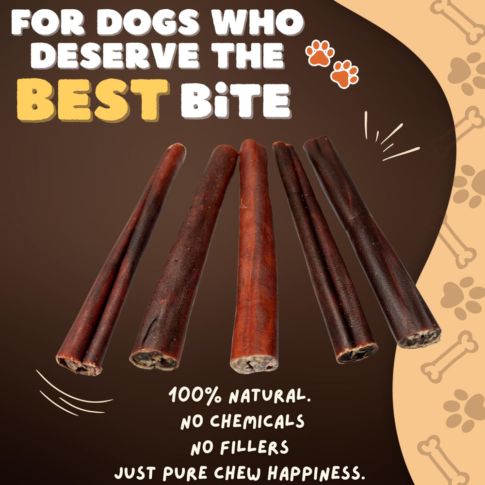 Woofley's palitos sin cuero para perros, alternativa segura a huesos duros durante mordidas.