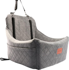 Wooaidagg asiento-perro-coche-tamano-medio gris para viajes cómodos