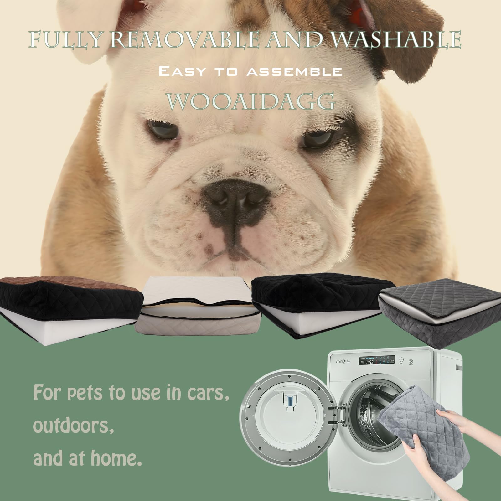 Wooaidagg revestimiento-foam-confort ofrece amortiguación suave para perros
