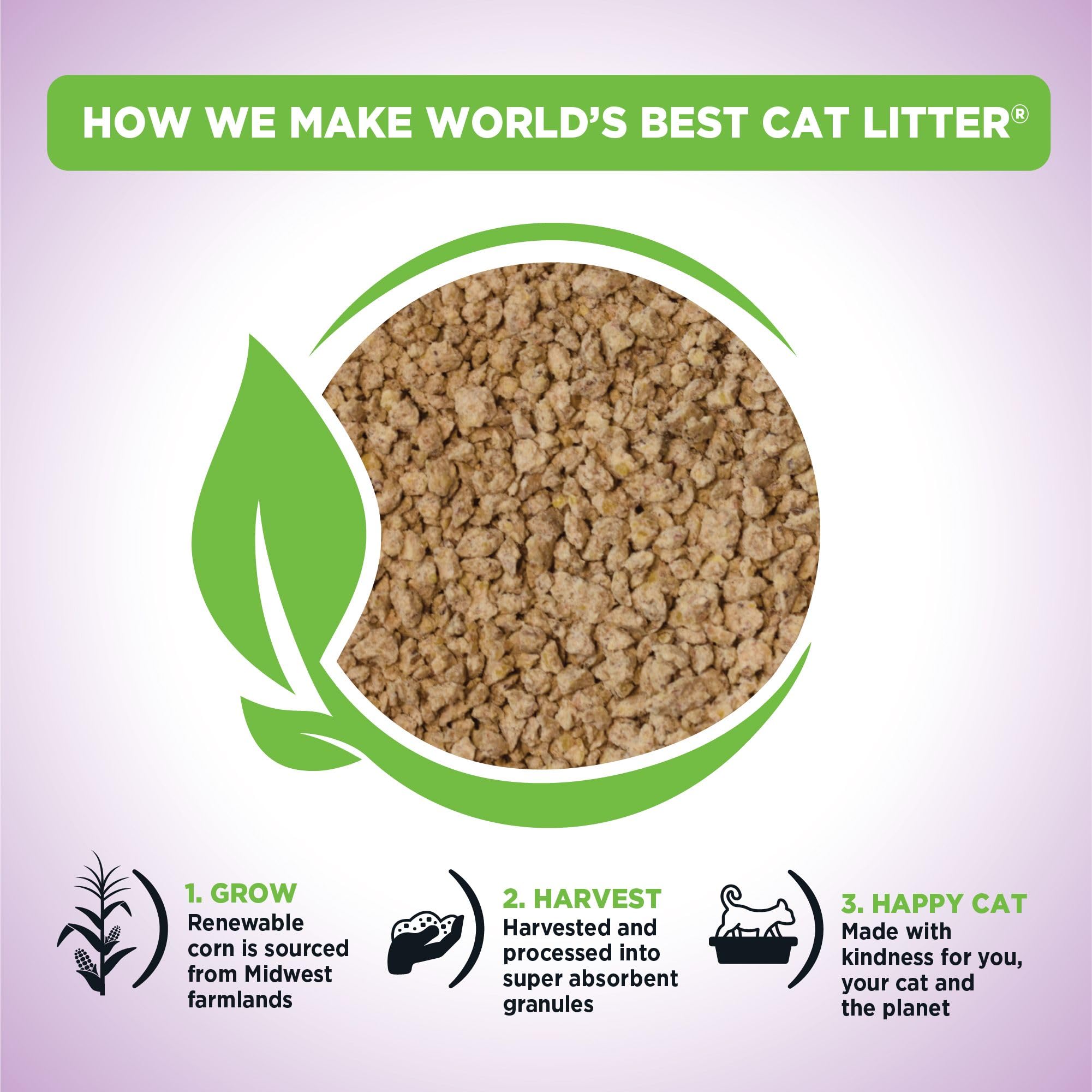 World's Best Cat Litter: aglomeracion-rapida facilita la limpieza diaria.