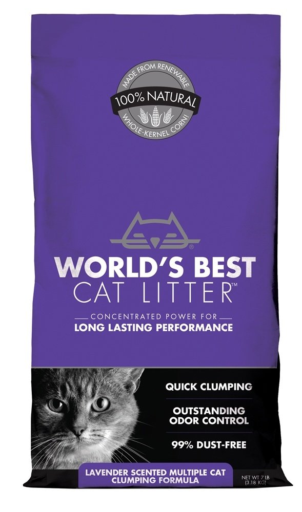 World's Best Cat Litter lavanda en bolsa de 7 libras para múltiples gatos