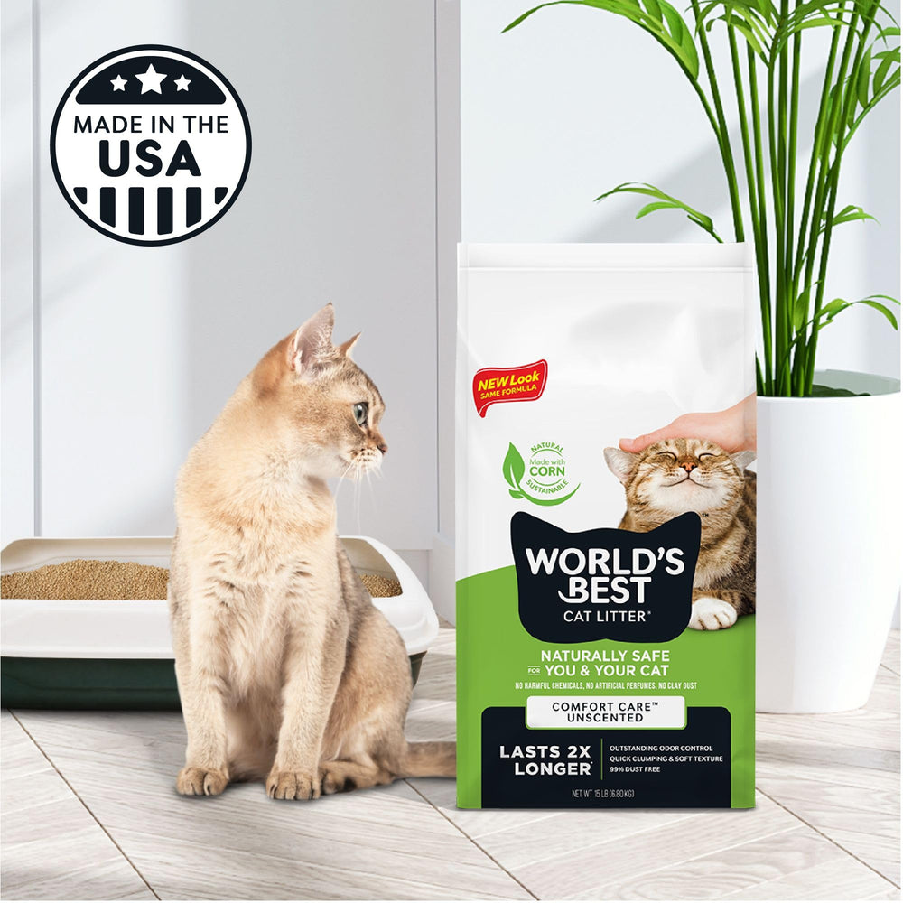 World's Best Cat Litter envase ligero y fácil de manejar