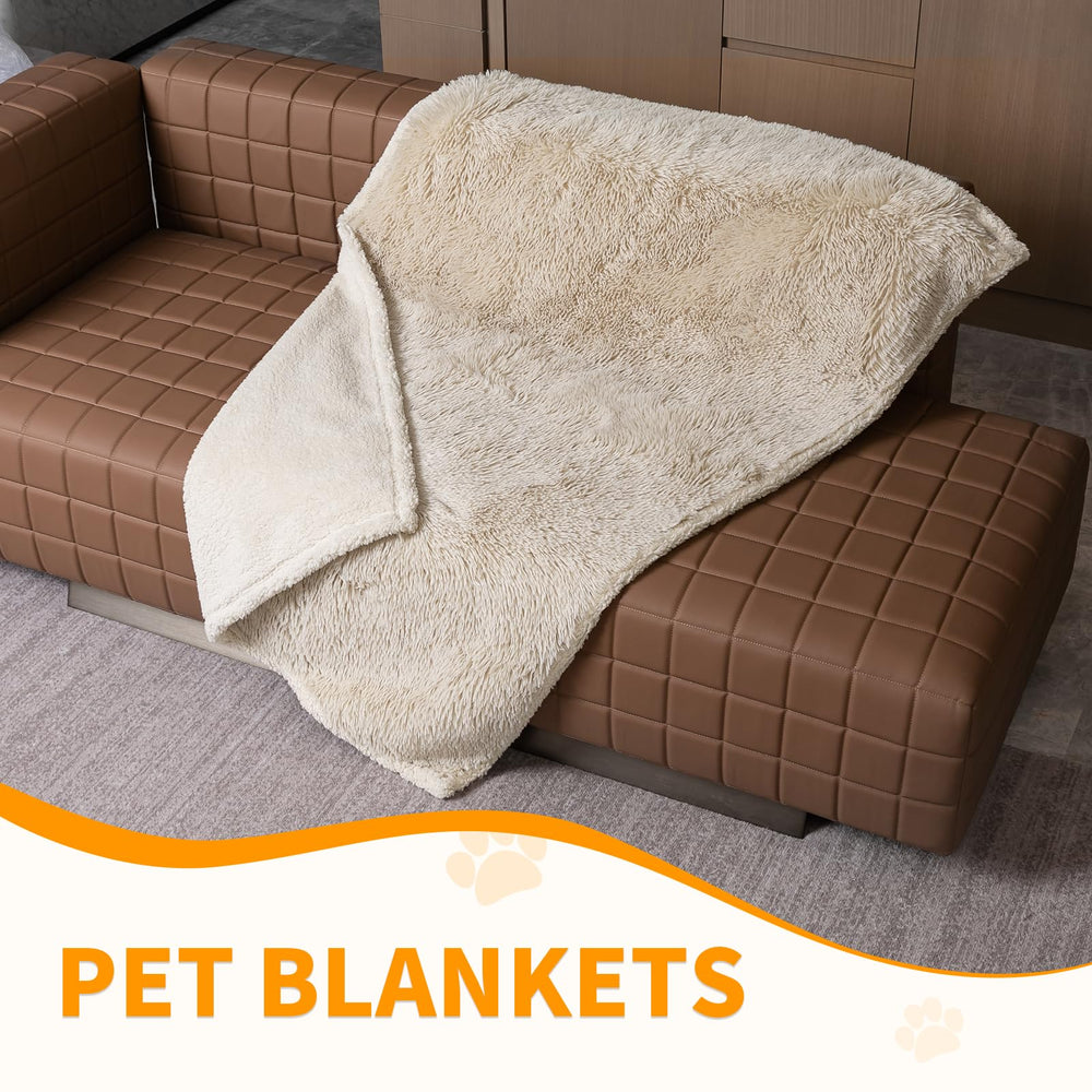 Wowchine manta impermeable crema para gatos en cama de gran tamaño.