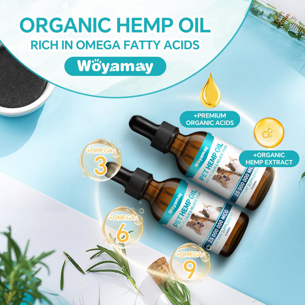 Woyamay Camling Oil: gotas antiansiedad para mascotas, ayuda a relajar en situaciones nuevas.