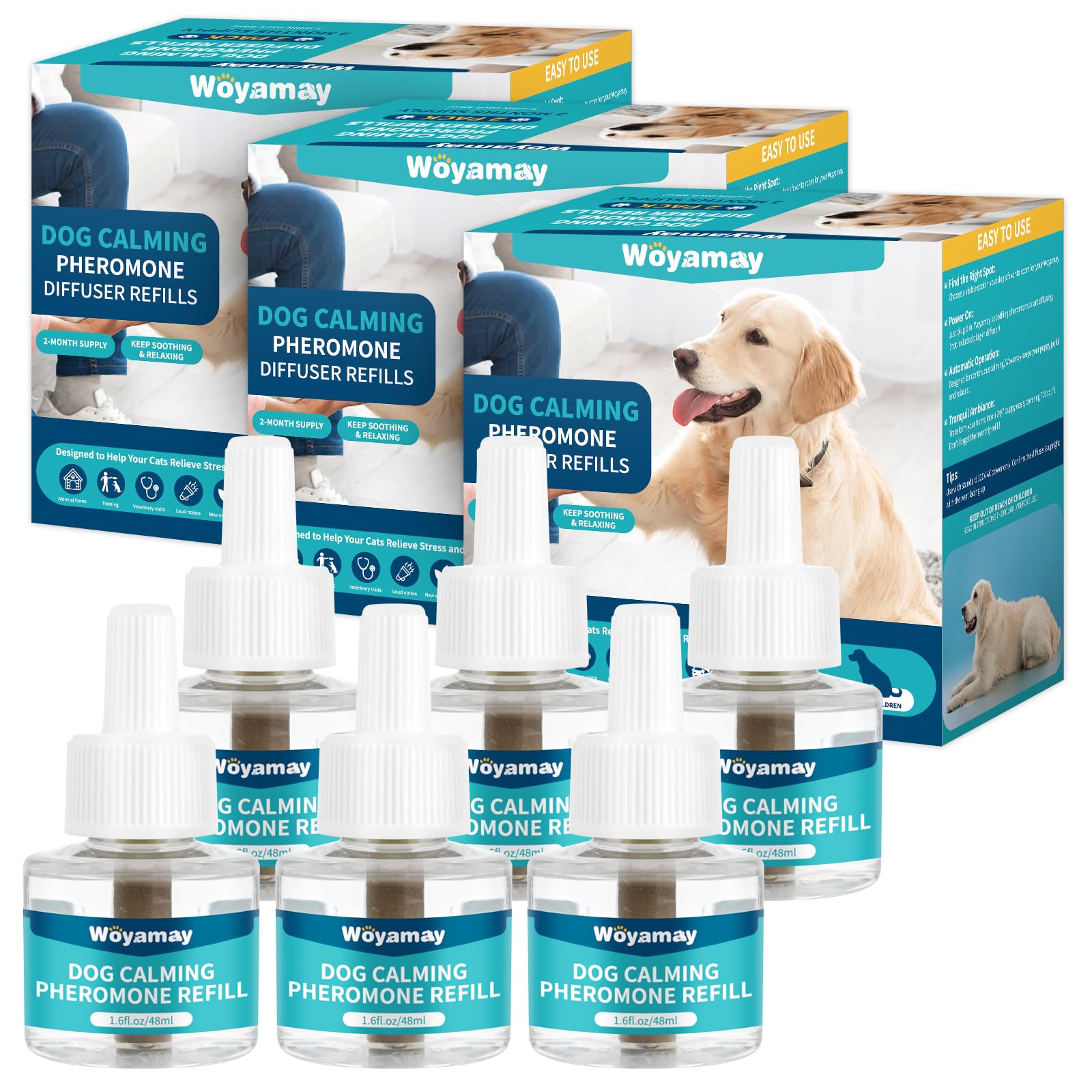 Difusor Woyamay para perros crea calma en el salón.
