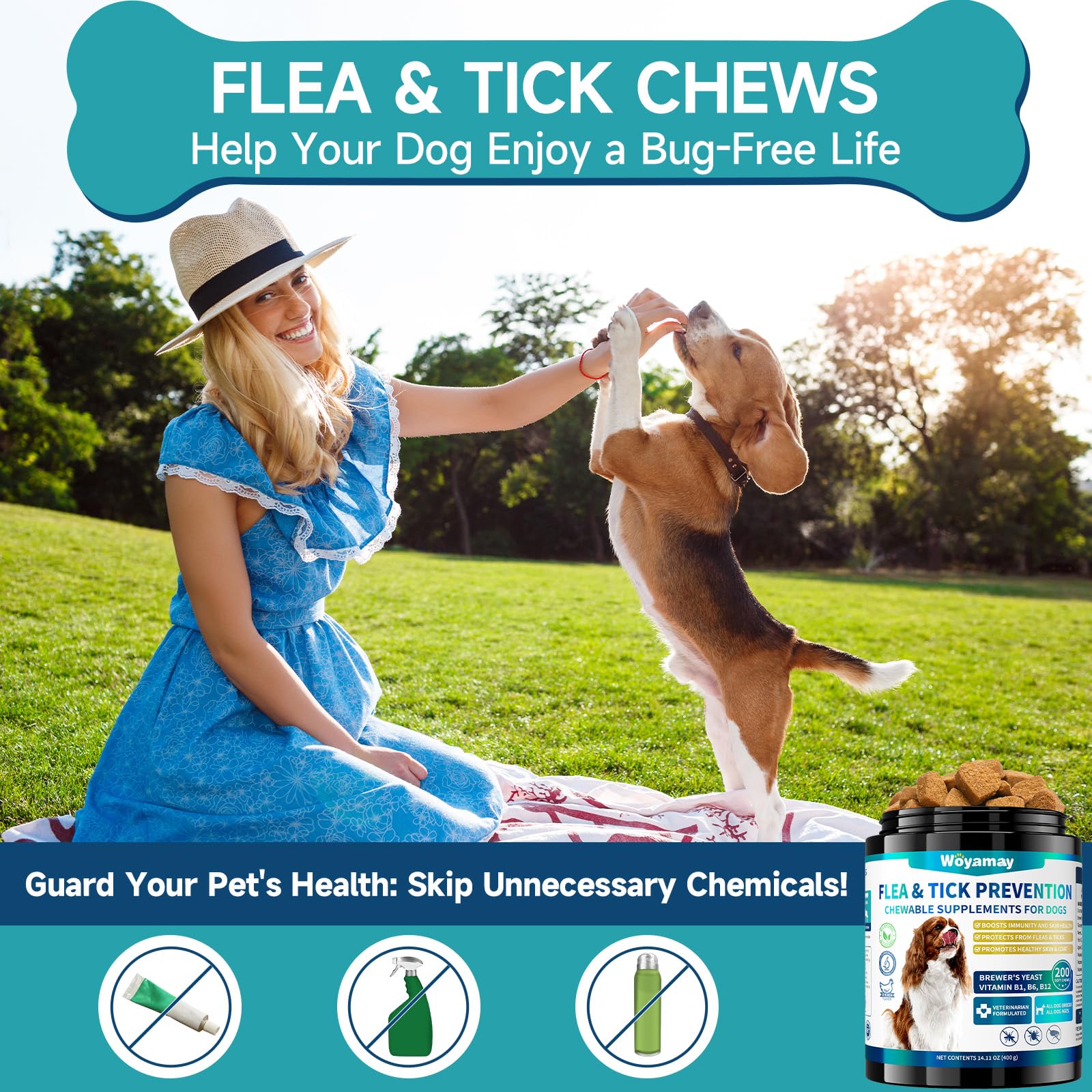 Fácil de usar: Woyamay se ofrece como snack para perros.