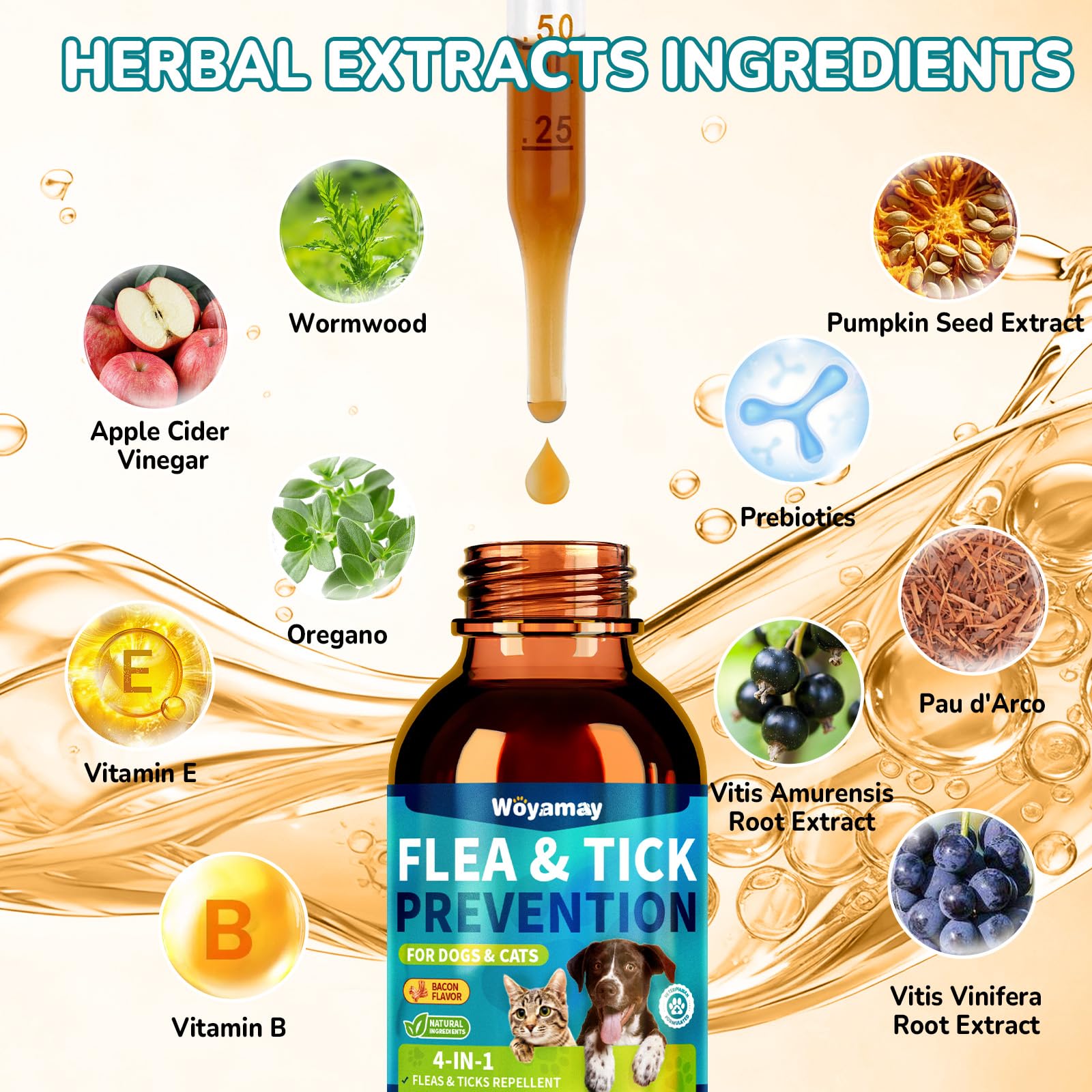 Fórmula natural de Woyamay con prebióticos para digestión.