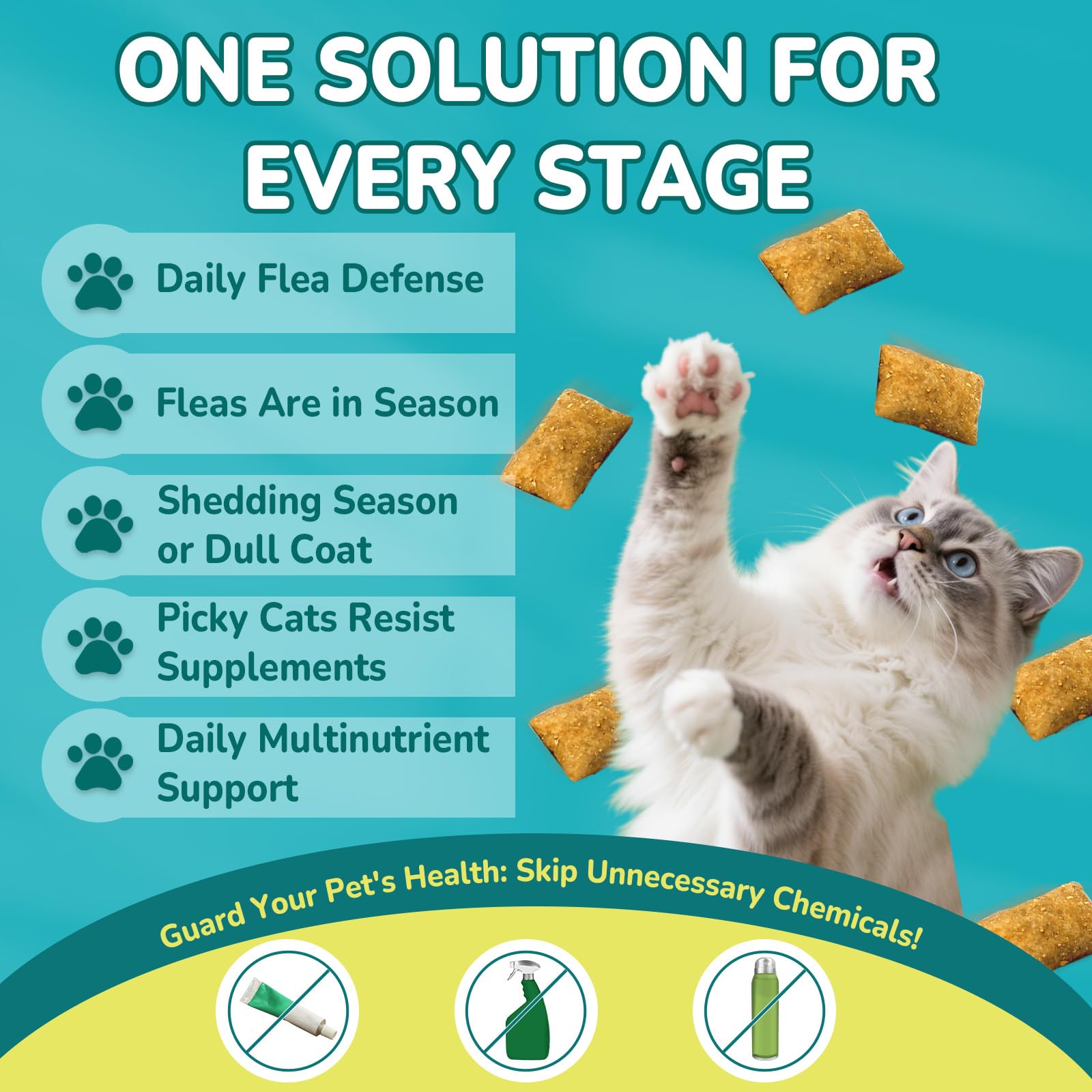Woyamay Gatos 4-en-1 soporte digestivo y absorción de nutrientes