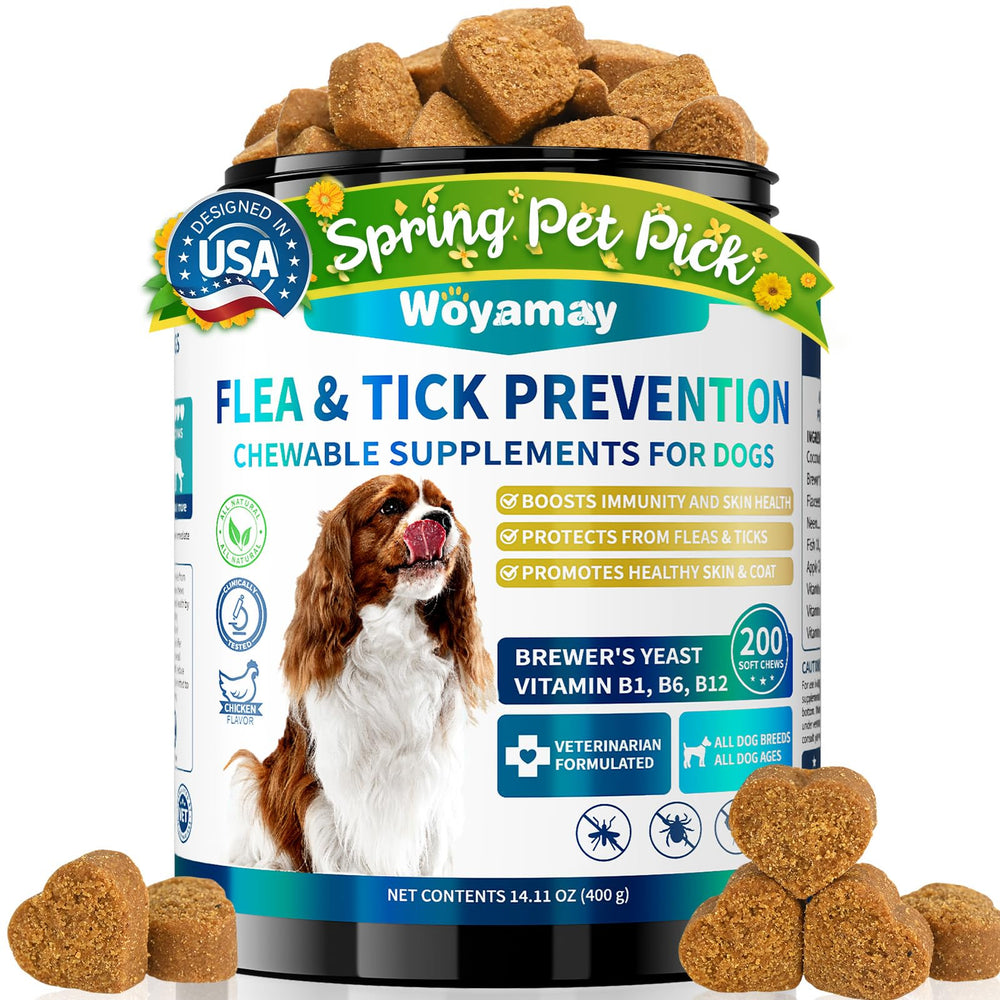 Woyamay protege a perros contra pulgas y garrapatas con masticables.