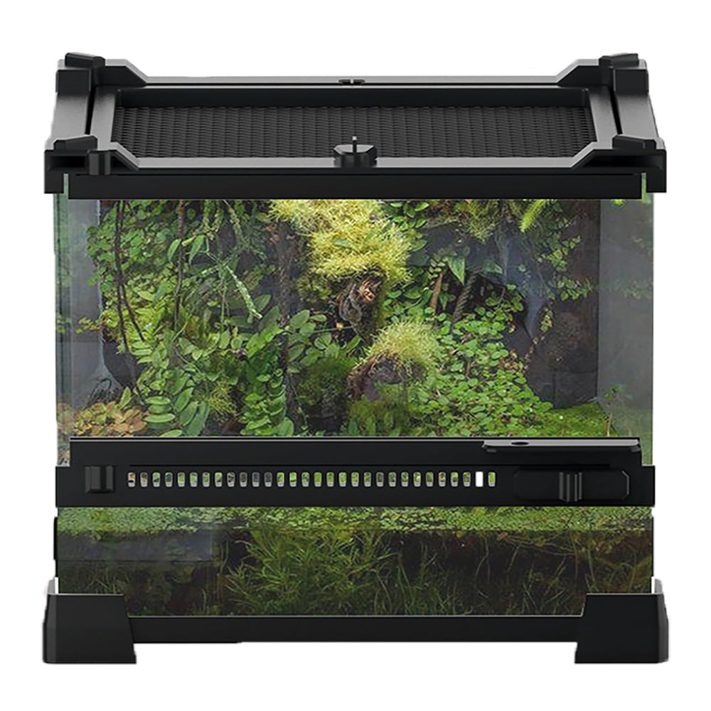 Puerta lateral de una mano para alimentar y decorar el terrario Woyrise