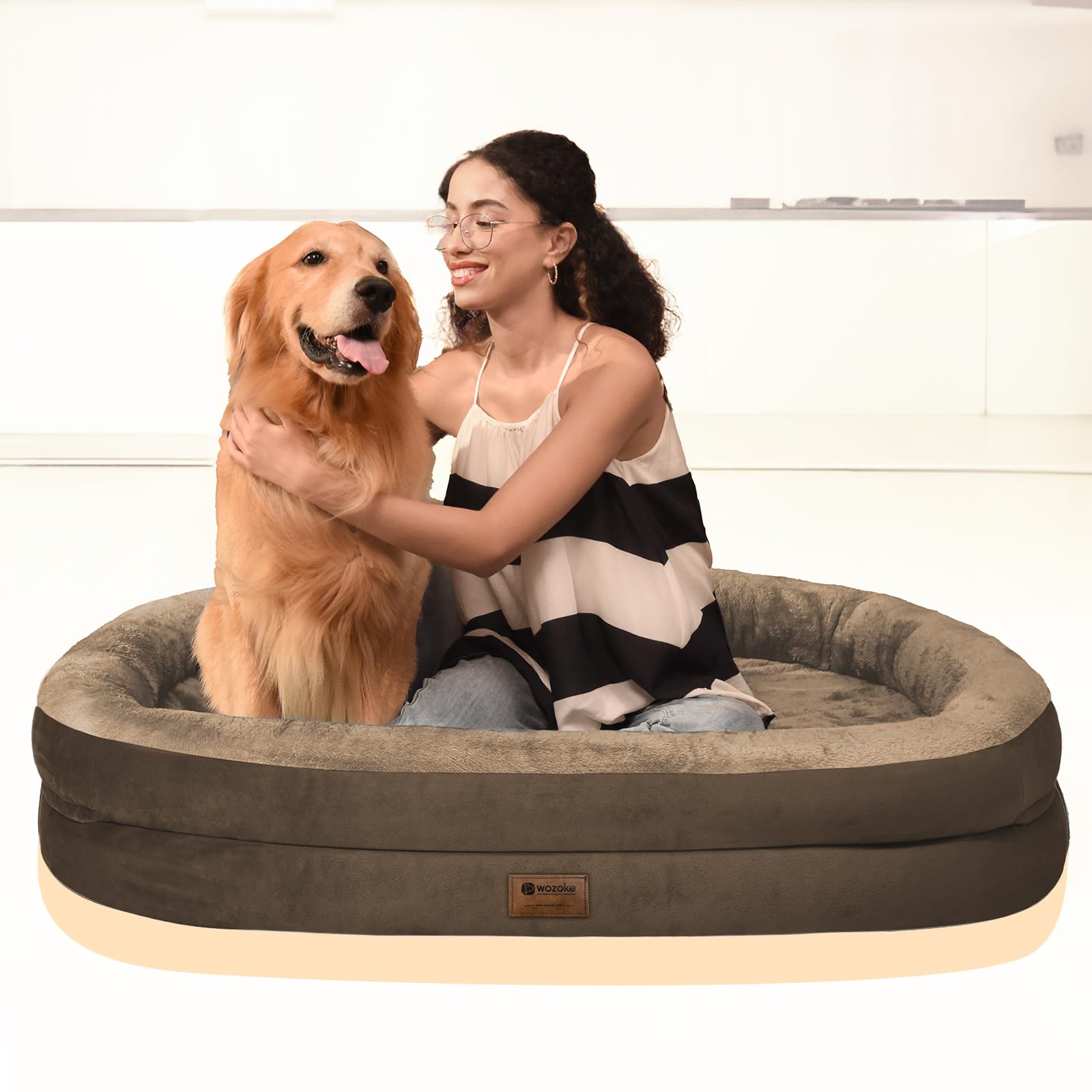 Espuma viscoelástica WOZOKE ofrece comodidad duradera para perros grandes