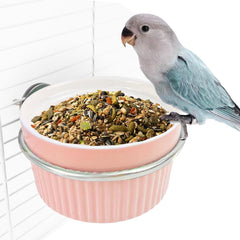 WQY GroceryShop cuenco cerámico para jaula de aves, duradero y fácil de limpiar.