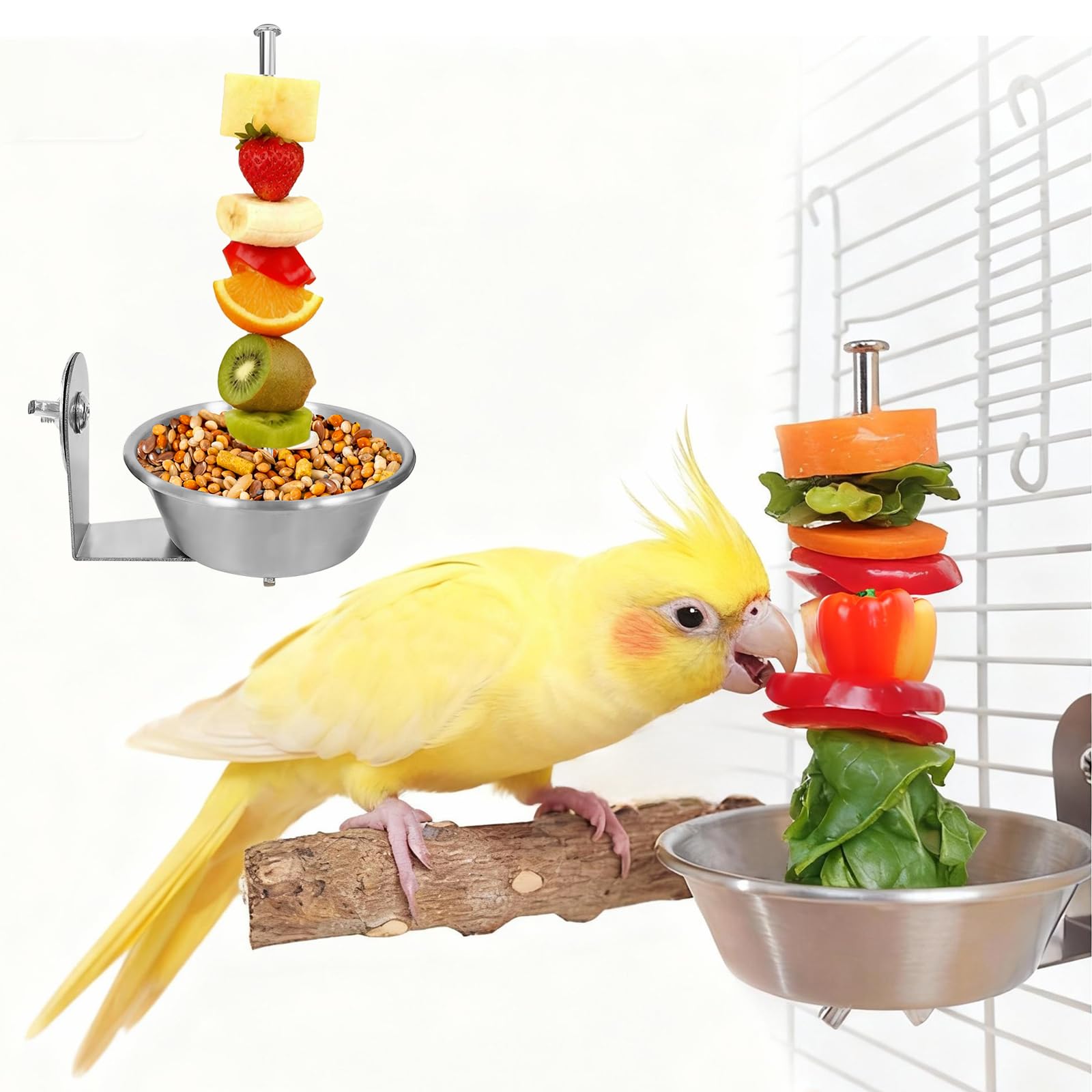 Comedero de aves de WQY GroceryShop para fruta y verdura, jaula limpia.