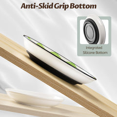 Base de silicona anti-deslizante protege el suelo y reduce ruidos.