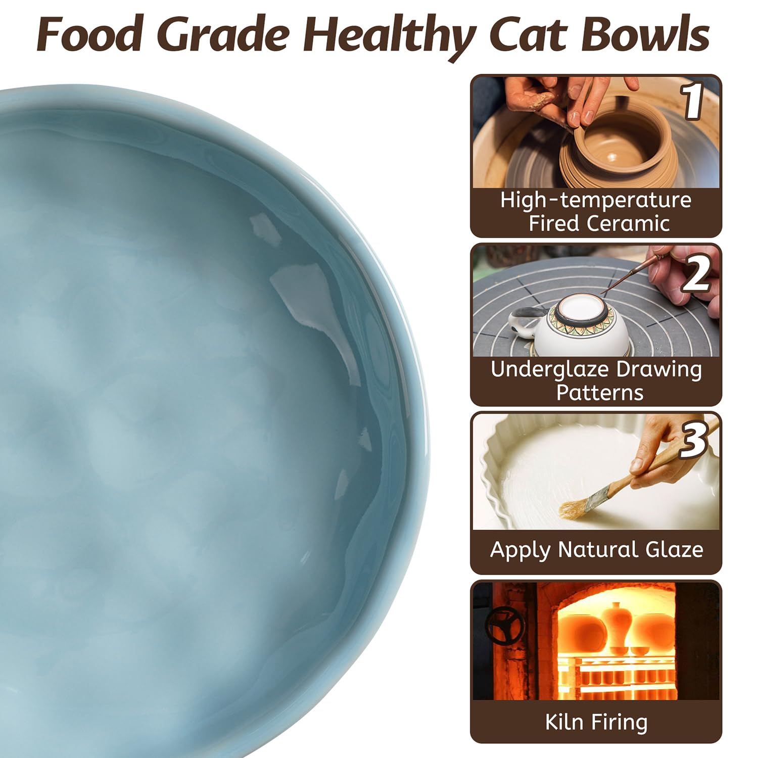 Platos para gatos apilables para ahorrar espacio en la cocina.
