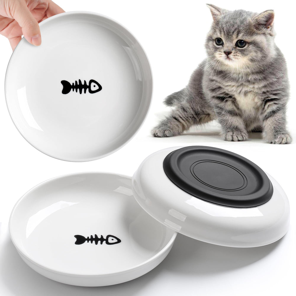 Platos WROSWT para gatos con base de silicona antideslizante evita derrames.