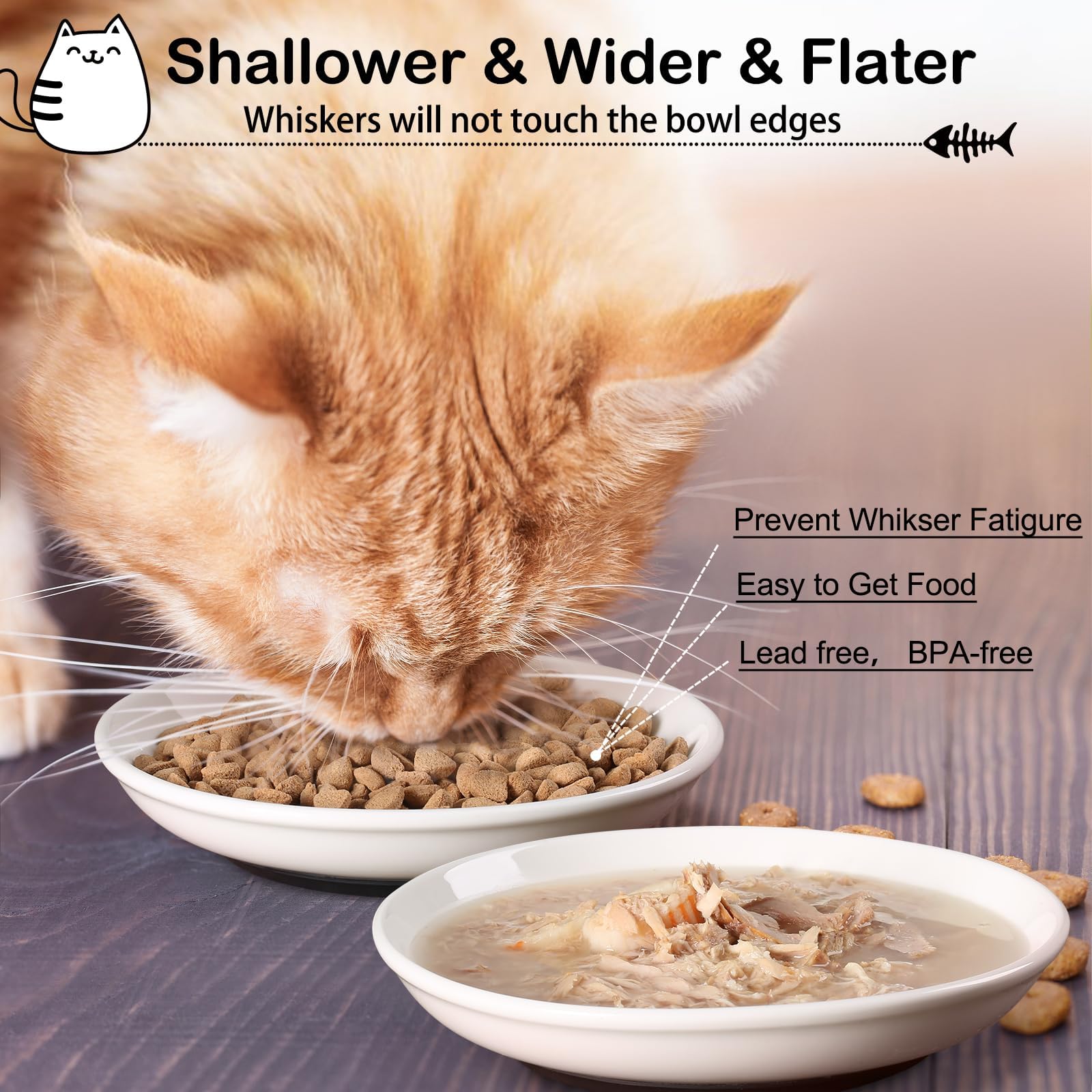 Conjunto de 3 platos ligeros para gatos.