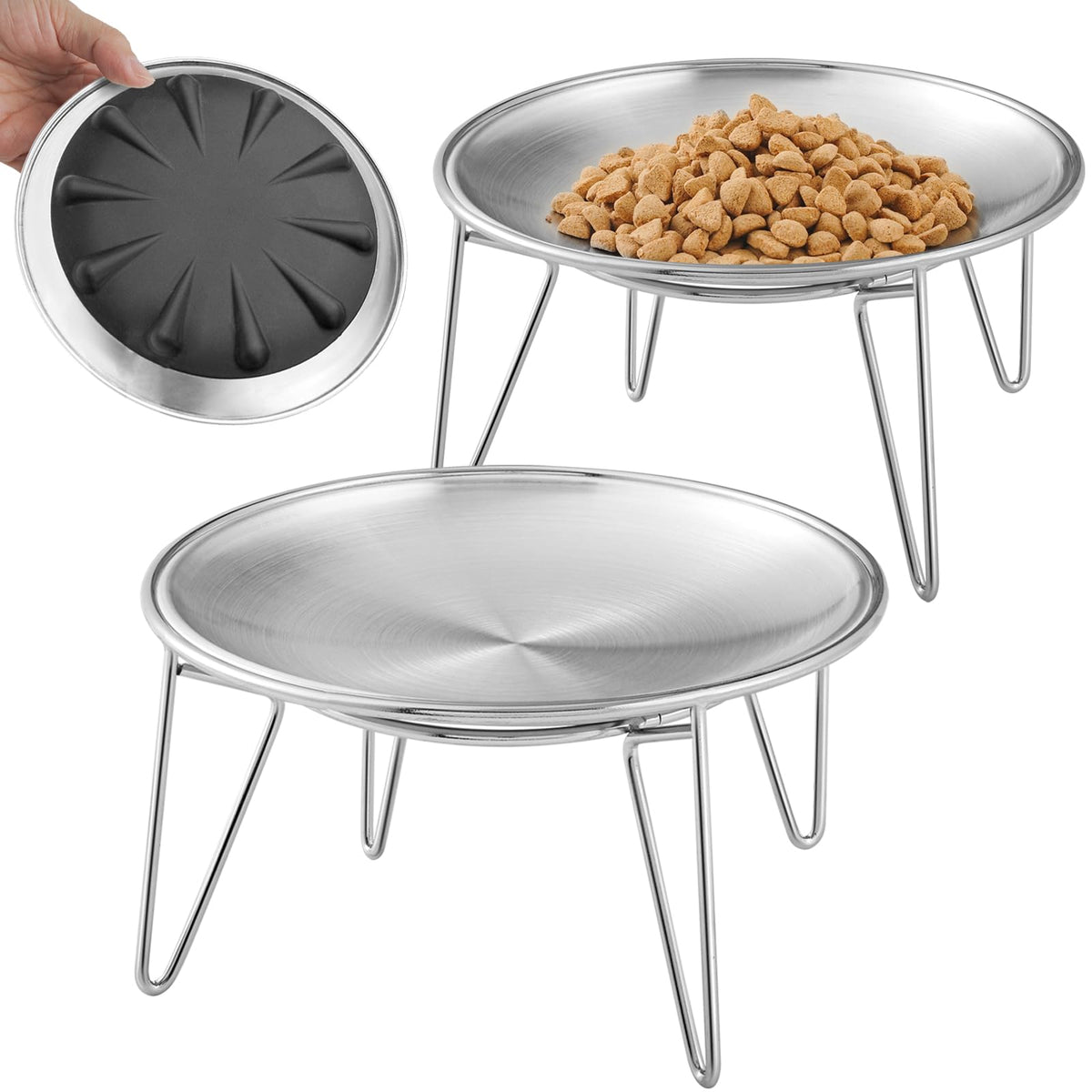 WROSWT tazón elevado para gatos con base estable y diseño seguro