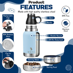 Tapa de cierre anti fugas de la botella WRTZ para perros, seguro durante viajes.