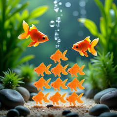 WsjiaboFux figura naranja para acuario, decorativo y ligero