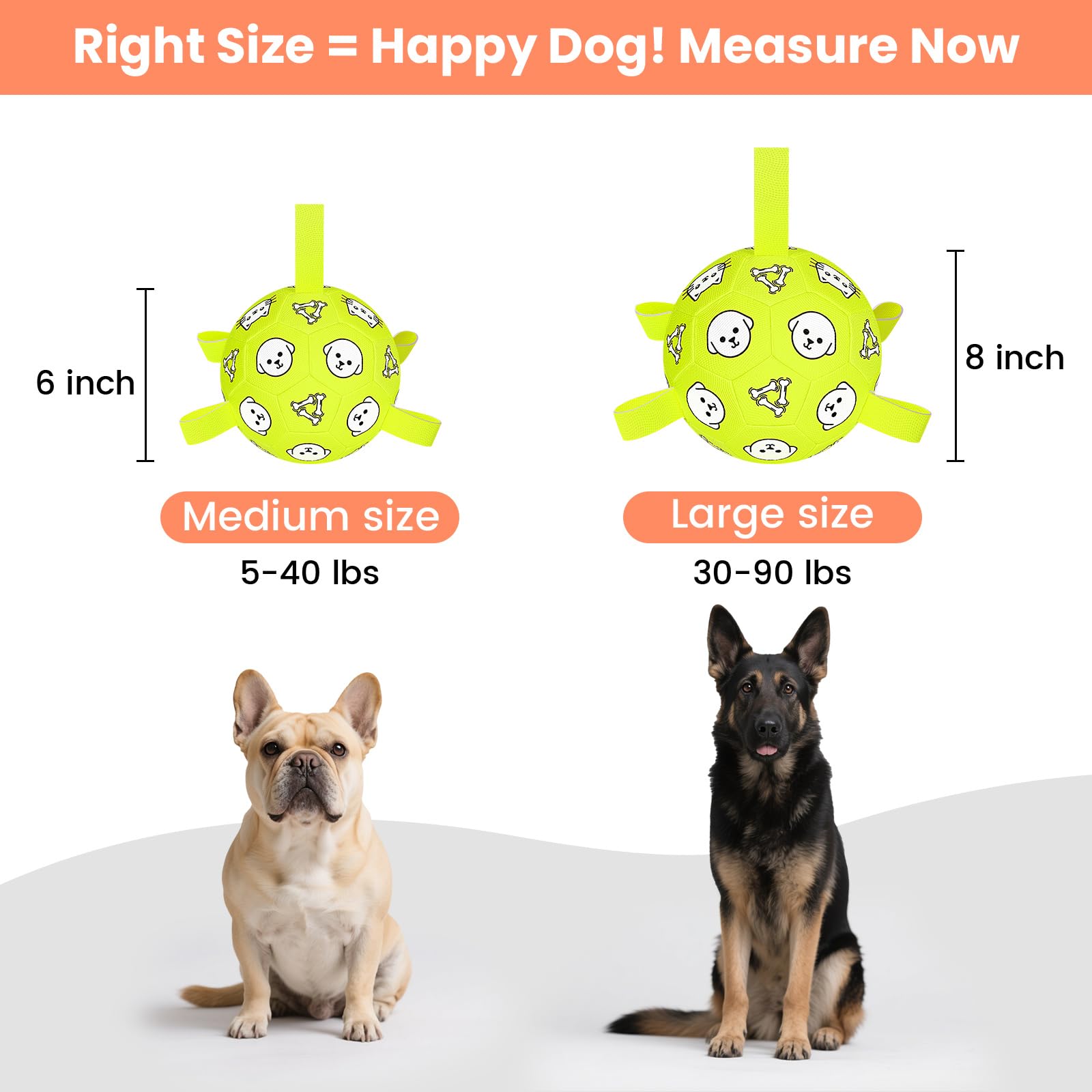 Balón para perros WYNTRIUM con correas, ideal para tirar y jugar