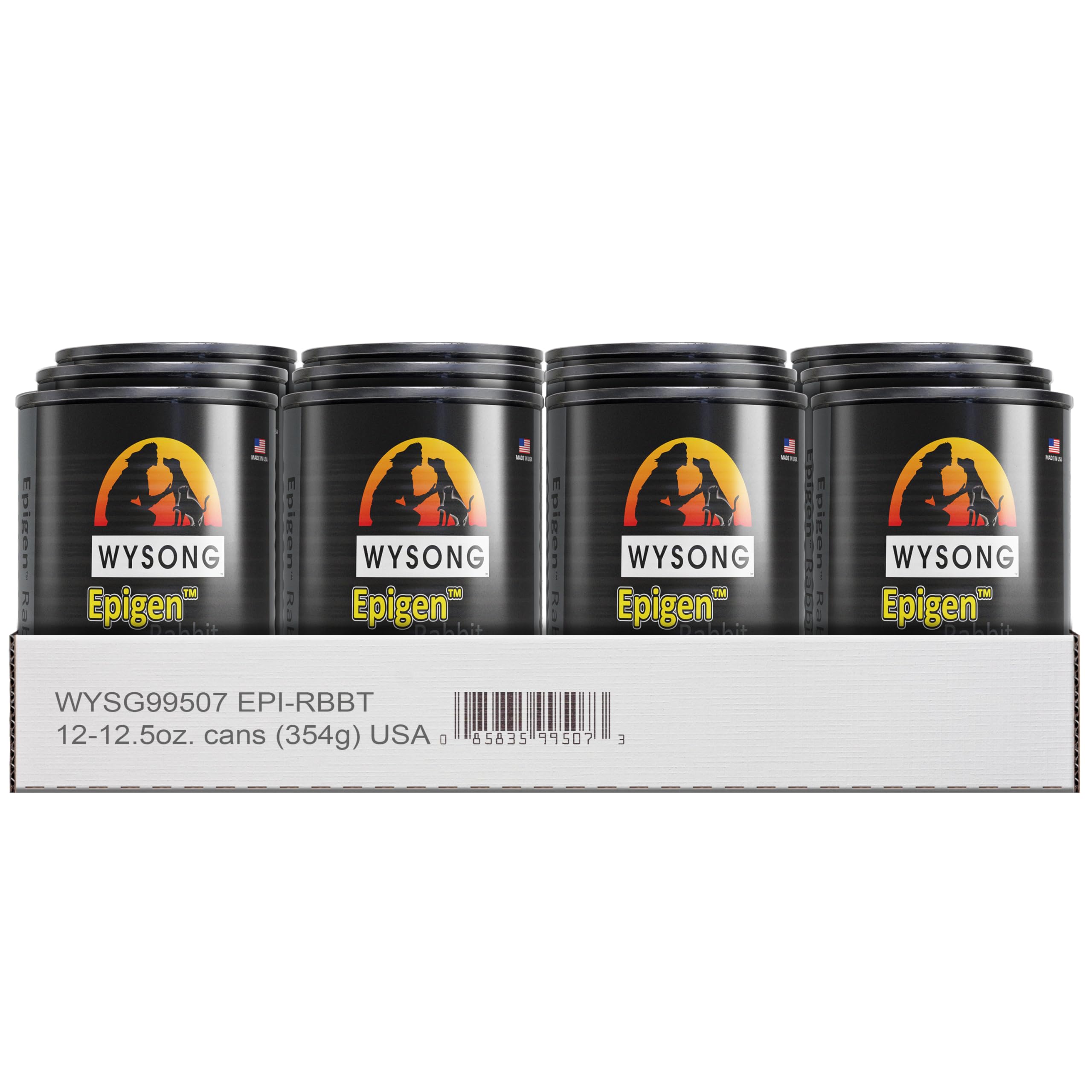 Wysong Epigen conserva de conejo para perros y gatos, sabor natural y proteico.