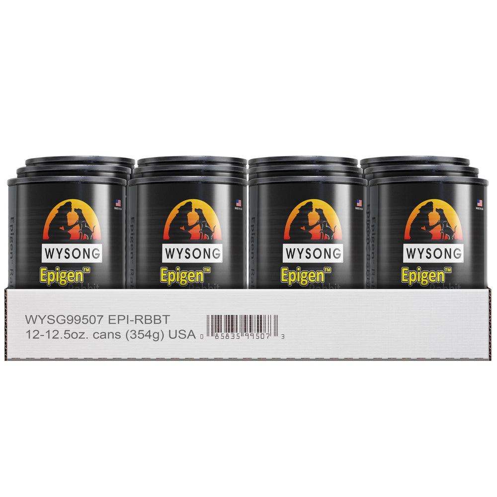 Wysong Epigen conserva de conejo para perros y gatos, sabor natural y proteico.