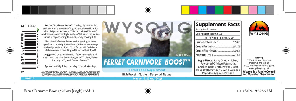 Wysong Ferret Carnivore Boost, aroma agradable al mezclar con alimento