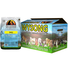Imagen de la bolsa de Wysong Senior Canine Formula en 5 libras, nutrición equilibrada para perros mayores.