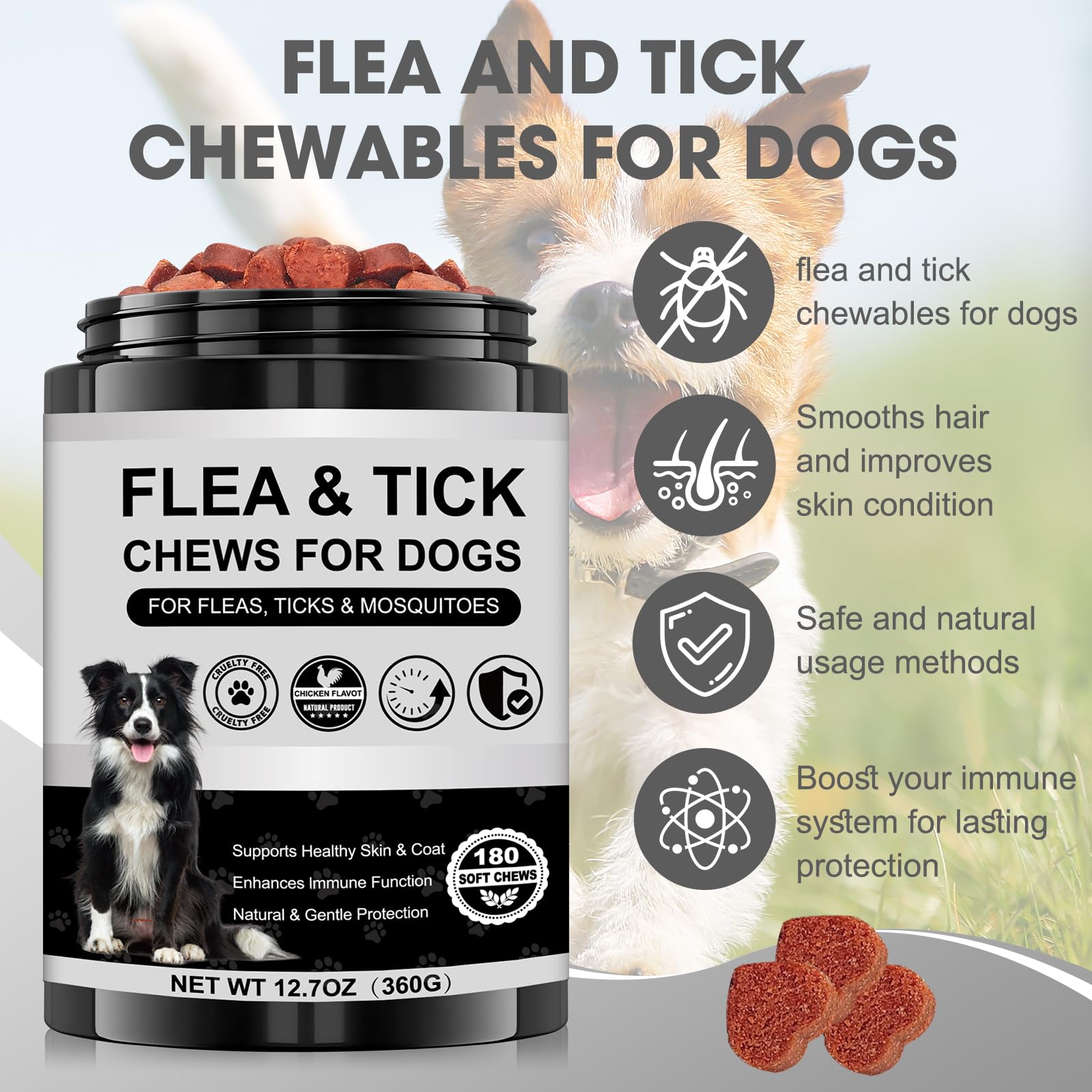 Xaninp piel y pelo saludables en perros mediante ingredientes naturales.