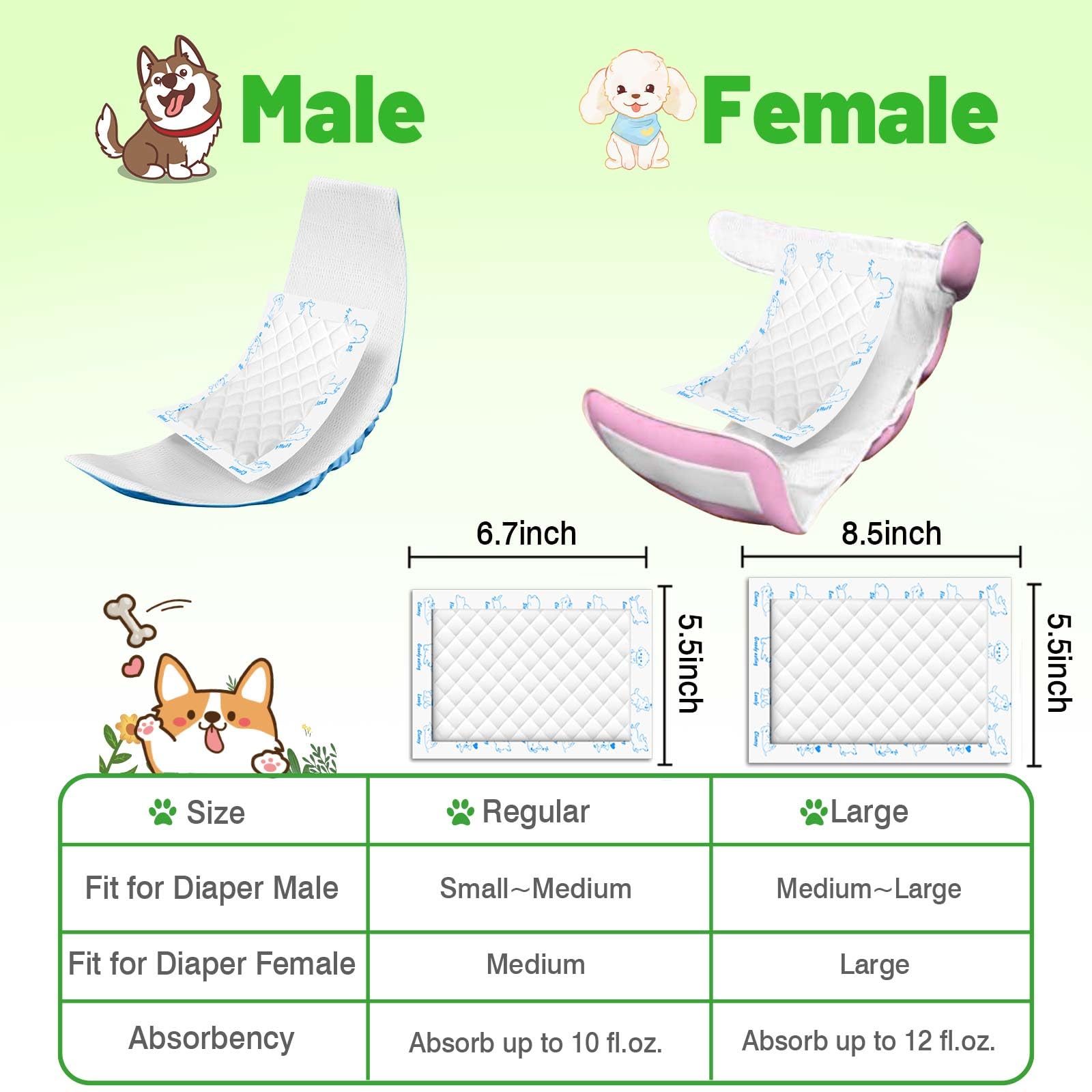 Xfire almohadillas compatibilidad universal para pañales caninos, ajuste sencillo.