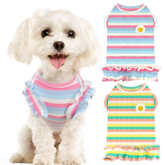 XGDMEIL camisetas rayadas para perros pequeños, confort en paseos de primavera
