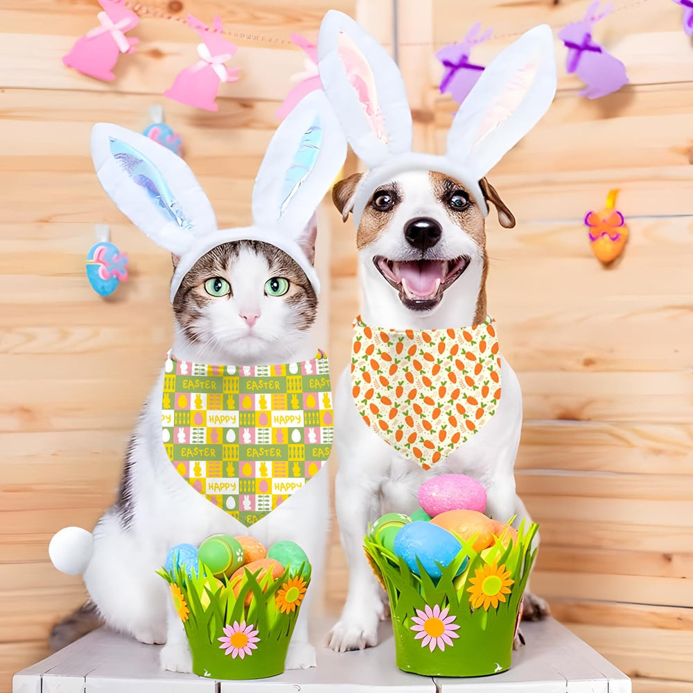 XGXHZYLC bandana de Pascua para perro, doble capa y tela duradera.