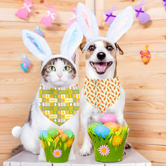 XGXHZYLC bandana de Pascua para perro, doble capa y tela duradera.