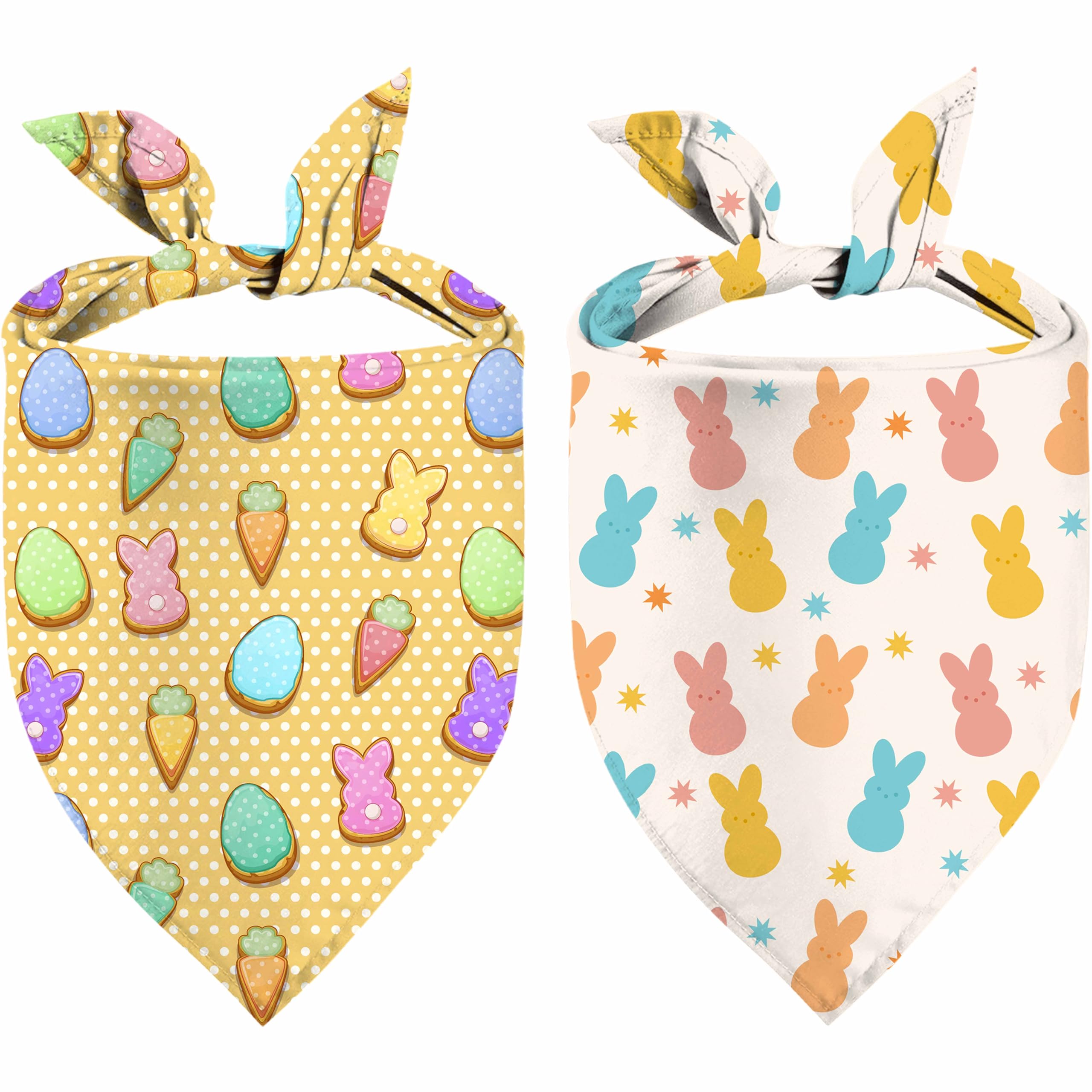 XGXHZYLC bandana Pascua para perros, pack de 2, colores verde y amarillo, ideal para fotos festivas.