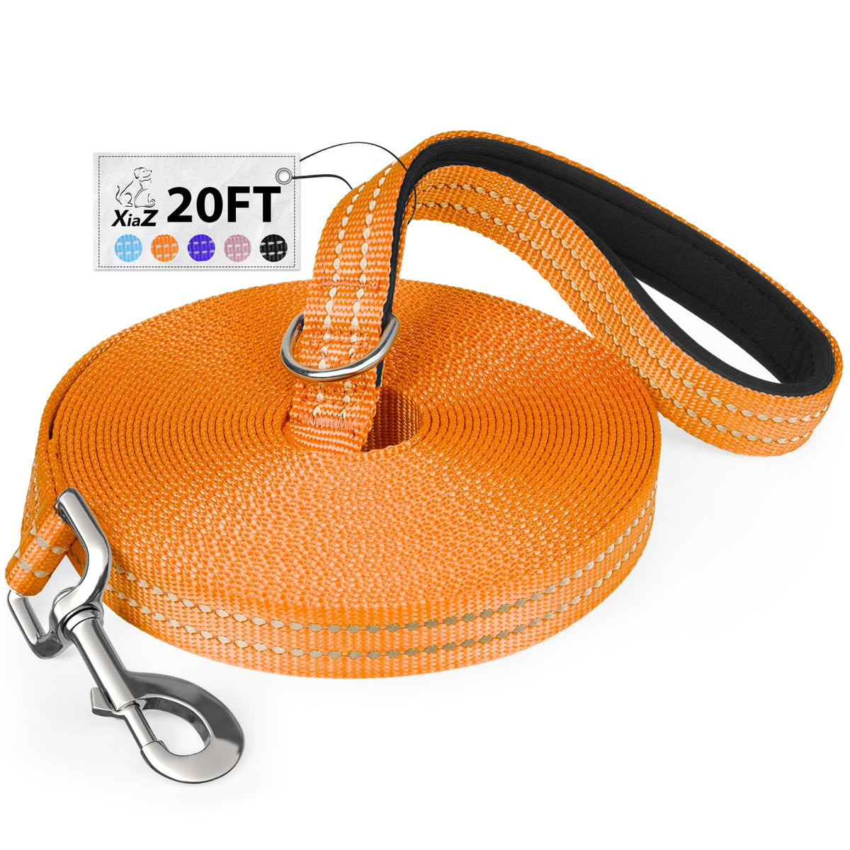 Correa XiaZ de entrenamiento para perros con mango acolchado, cómodo de sostener.