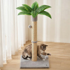 XiaZ poste rasca gatos 34 pulgadas con base amplia estable para juego seguro.