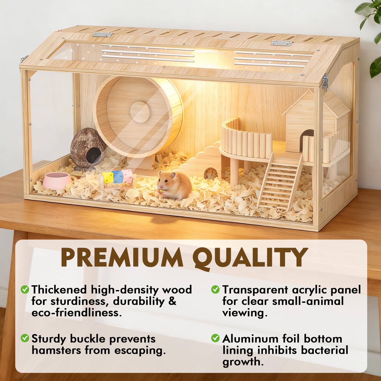 XiaZ jaula hámster, techo ventilado, mejora la ventilación y el confort.