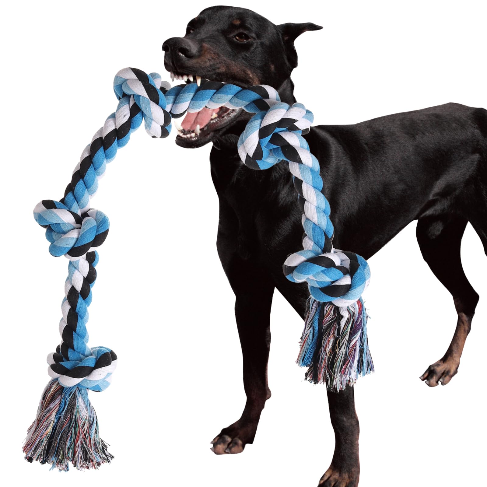 Juguete de cuerda XIGOU para perros grandes, 3 pies y 5 nudos, ideal para tracción.